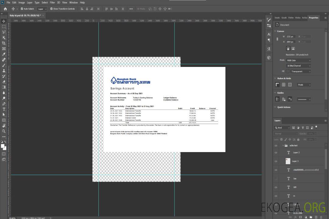 Relevé bancaire de Thaïlande Bangkok modèle facile à remplir au format Excel et PDF template
